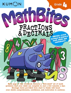 Front cover_Kumon Math Bites: Grade 4 Fractions & Decimals-100 Bite-Sized Lessons to Improve Math Skills and Confidence!