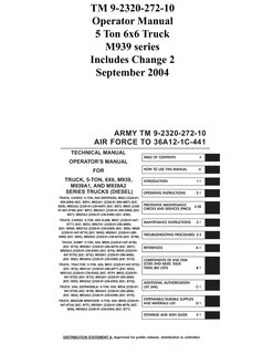 Front cover_TM 9-2320-272-10 Operator Manual 5 Ton 6x6 Truck M939 series Includes Change 2 September 2004
