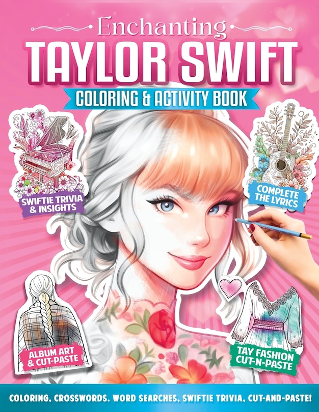 Front cover_Enchanting Taylor Swift Coloring and Activity Book