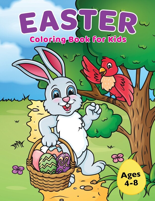 Front cover_Easter Coloring Book for Kids Ages 4-8