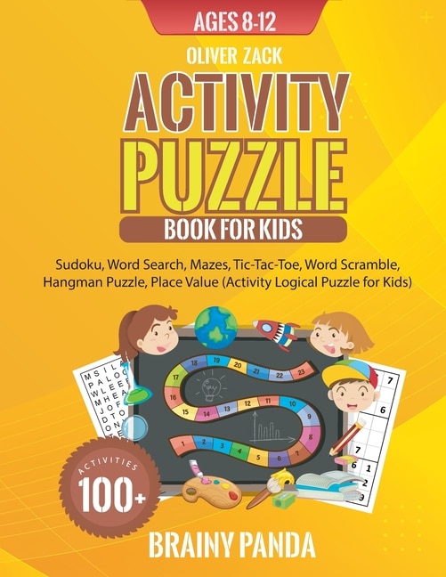 Front cover_Activity Puzzle Book For Kids Ages 8-12