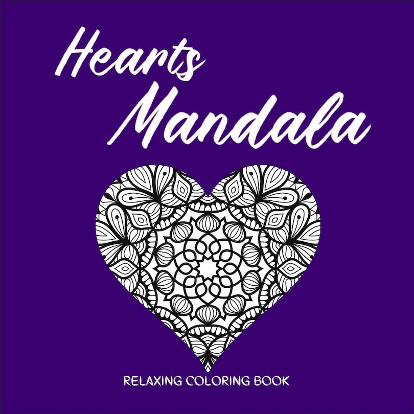 Front cover_HEARTS MANDALA Relaxing Coloring Book