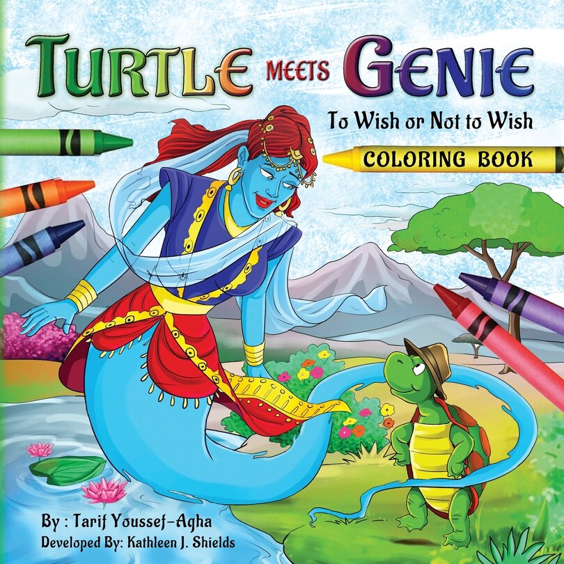 Front cover_Turtle Meets Genie, The Coloring Book