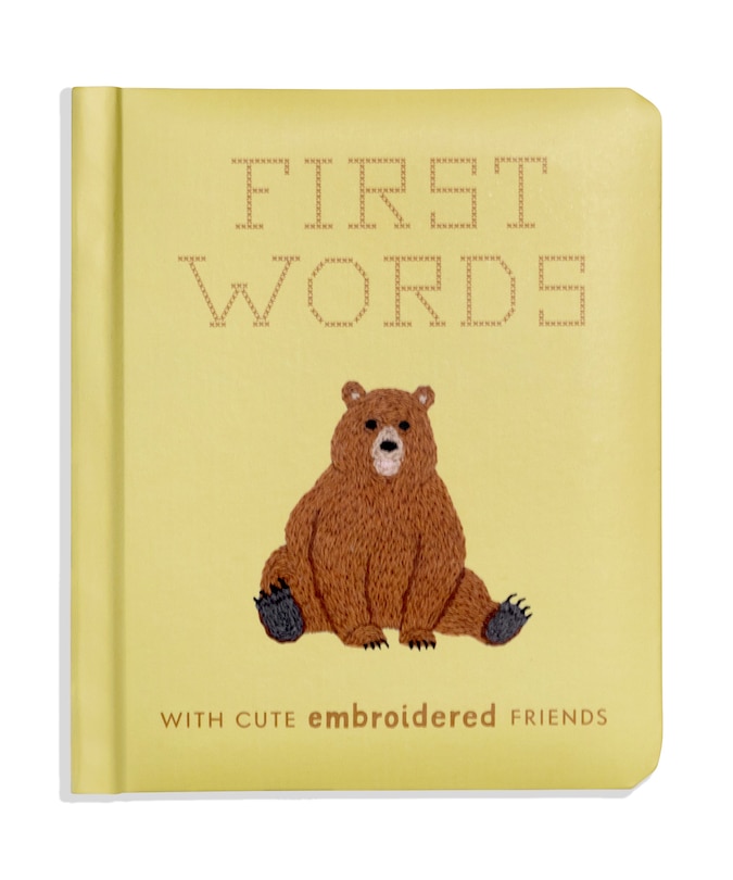 First Words with Cute Embroidered Friends: A Padded Board Book for Infants and Toddlers featuring First Words and Adorable Embroidery Pictures