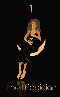 Front cover_Mystical Black African American Magic Tarot Card Diary, Journal, and/or Notebook