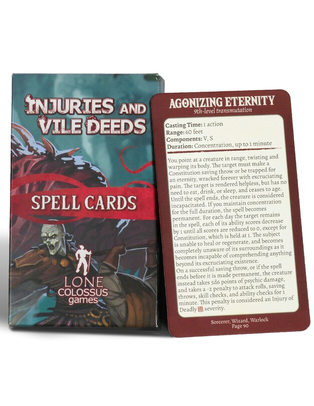 Front cover_Injuries and Vile Deeds Spell Cards
