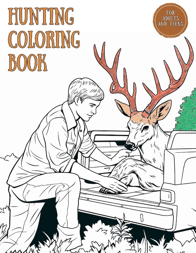 Front cover_Hunting Coloring Book for Adults and Teens