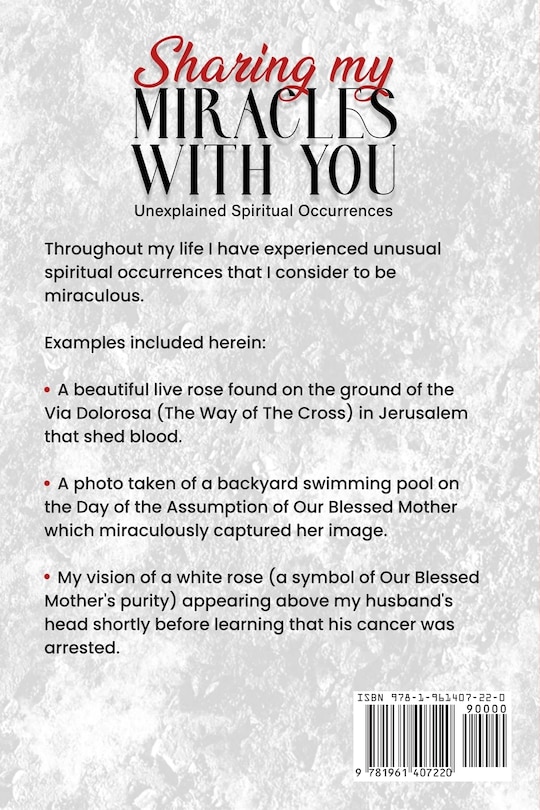 Front cover_SHARING MY MIRACLES WITH YOU Unexplained Spiritual Occurrences