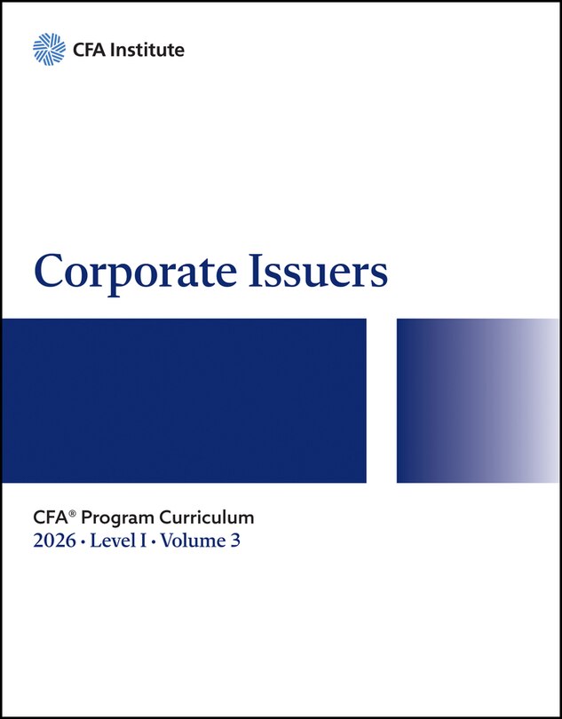 Front cover_2026 CFA Program Curriculum Level I, Volume 3: Corporate Issuers