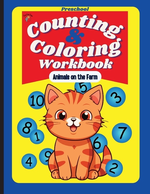 Front cover_Preschool Counting and Coloring Workbook - Animals on the Farm