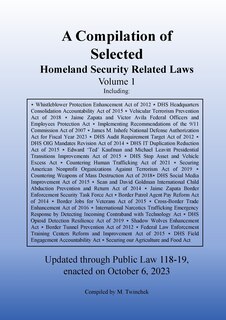 Couverture_Compilation of Homeland Security Related Laws Vol. 1