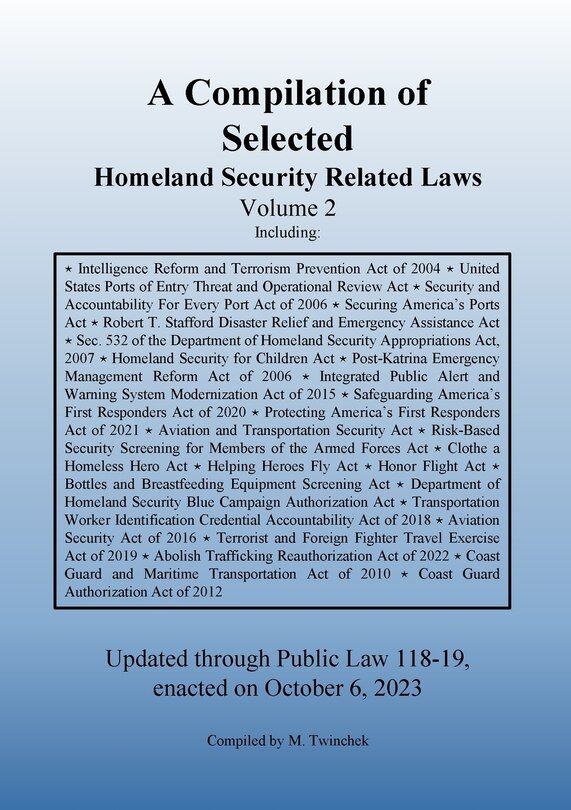 Front cover_Compilation of Homeland Security Related Laws Vol. 2