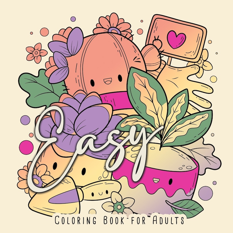 Front cover_Easy Coloring Book for Adults