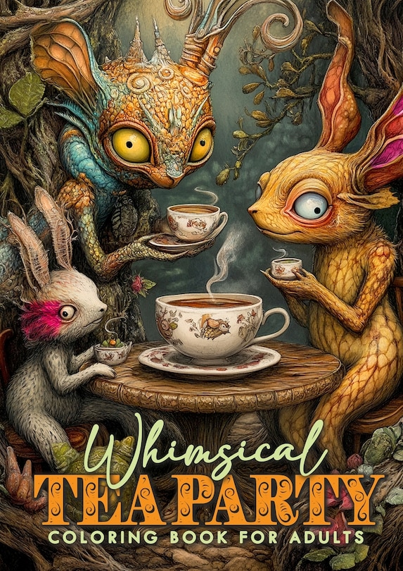 Front cover_Whimsical Tea Party Coloring Book for Adults