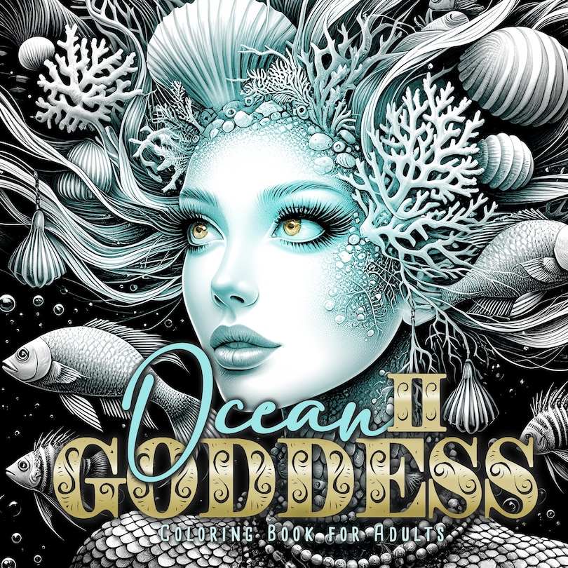 Front cover_Ocean Goddess Coloring Book for Adults 2
