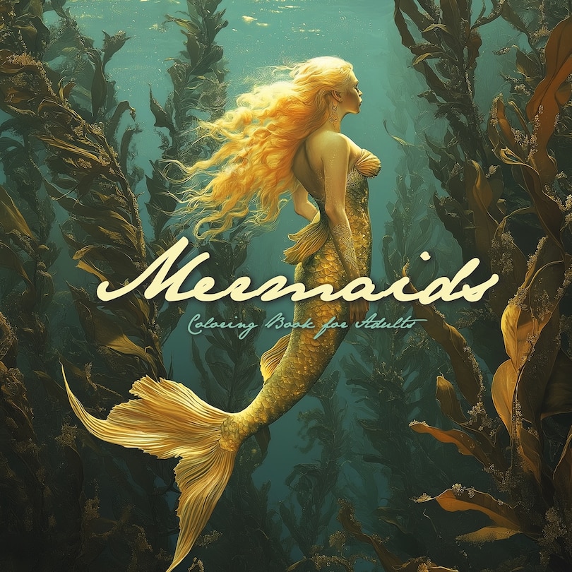 Front cover_Mermaids Coloring Book for Adults