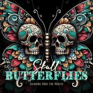 Front cover_Skull Butterflies Coloring Book for Adults
