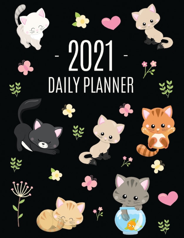 Front cover_Cats Daily Planner 2021