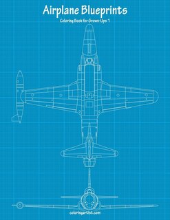 Front cover_Airplane Blueprints Coloring Book for Grown-Ups 1