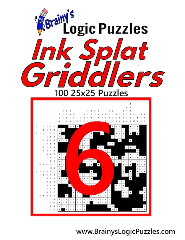 Front cover_Brainy's Logic Puzzles Ink Splat Griddlers #6