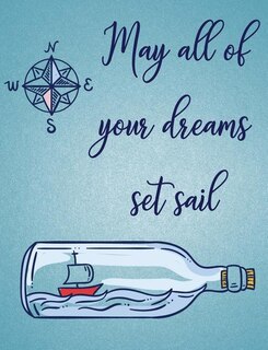 Nautical Dreams Compass Sailing Wide Ruled Composition Notebook