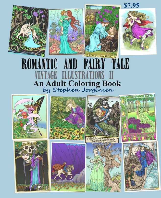 Front cover_Romantic and Fairy Tale Vintage Illustrations II an Adult Coloring Book