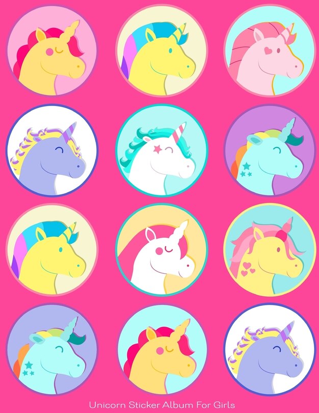Front cover_Unicorn Sticker Album For Girls