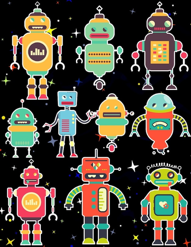 Front cover_Robots Sticker Album For Boys