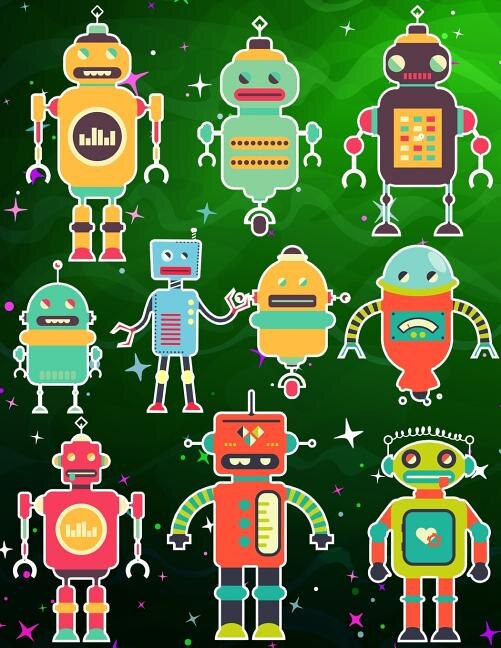 Front cover_Robots Sticker Album For Boys