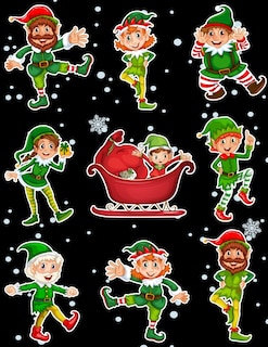 Front cover_Christmas Holiday Sticker Album Dancing Elves