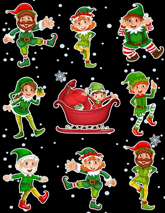 Front cover_Christmas Holiday Sticker Album Dancing Elves