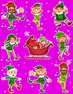 Couverture_Christmas Holiday Sticker Album Dancing Elves