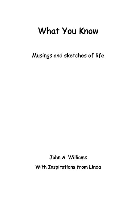 Front cover_What You Know