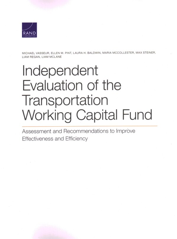 Front cover_Independent Evaluation Of The Transportation Working Capital Fund