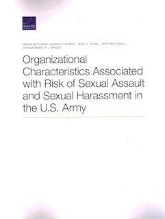 Organizational Characteristics Associated With Risk Of Sexual Assault And Sexual Harassment In The U.s. Army