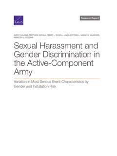 Couverture_Sexual Harassment And Gender Discrimination In The Active-component Army