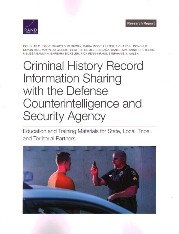 Front cover_Criminal History Record Information Sharing with the Defense Counterintelligence and Security Agency