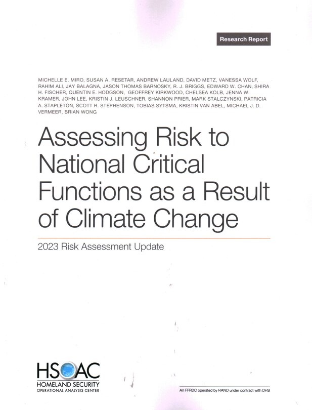 Couverture_Assessing Risk to National Critical Functions as a Result of Climate Change