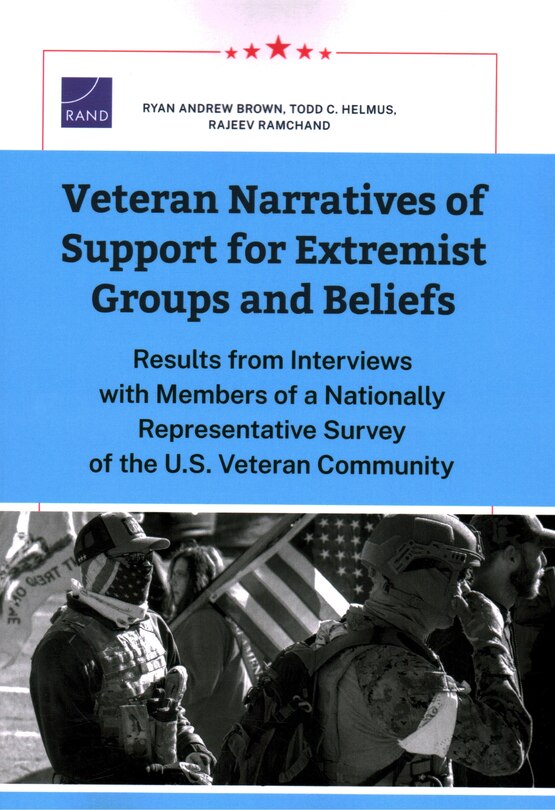 Front cover_Veteran Narratives of Support for Extremist Groups and Beliefs