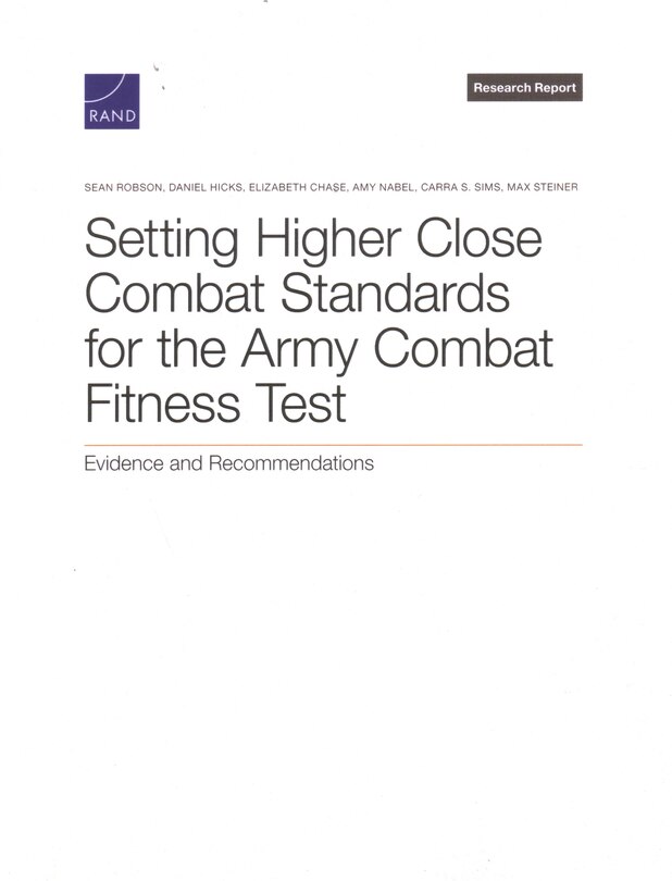 Front cover_Setting Higher Close Combat Standards for the Army Combat Fitness Test