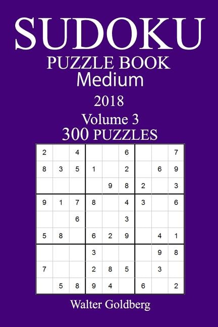 Couverture_300 Medium Sudoku Puzzle Book - 2018