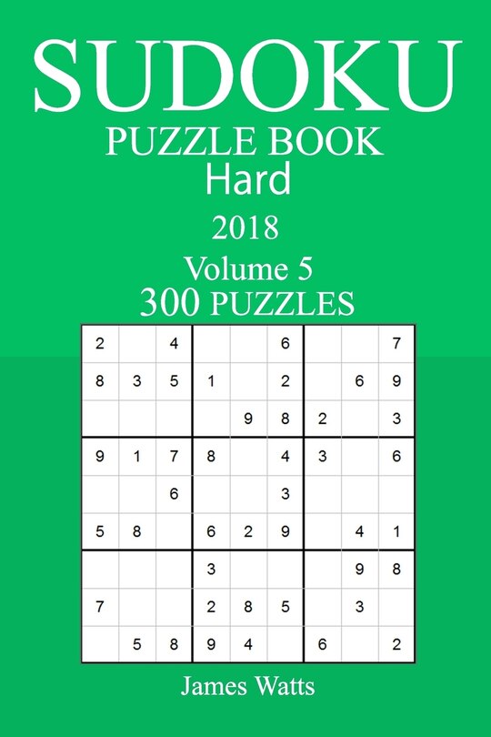 Front cover_300 Hard Sudoku Puzzle Book - 2018