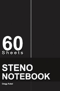 Steno Notebook: 6 x 9, 60 Sheets, Writing Pad for Notes, Gregg Ruled, (Black)-[Professional Binding]