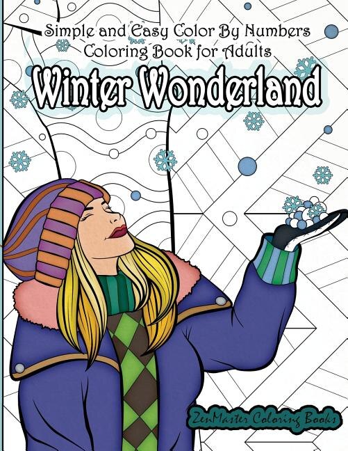 Front cover_Simple and Easy Color By Numbers Coloring Book for Adults Winter Wonderland