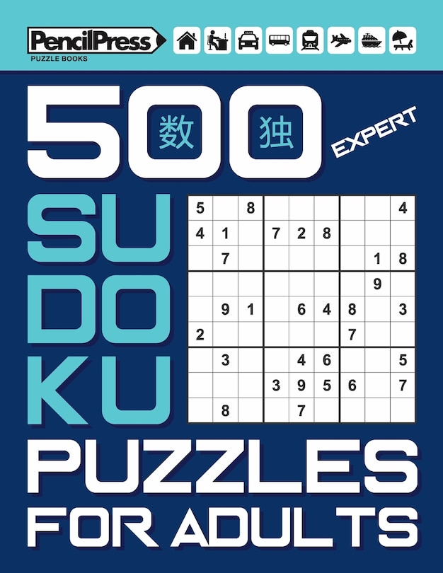Front cover_500 Expert Sudoku Puzzles for Adults (with answers)