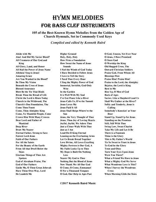Couverture_Hymn Melodies for Bass Clef Instruments