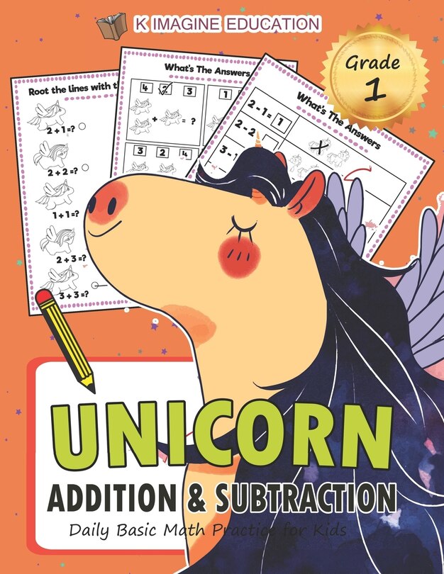 Unicorn Addition and Subtraction Grade 1: Daily Basic Math Practice for Kids