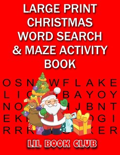 Front cover_Large Print Christmas Word Search & Maze Activity Book
