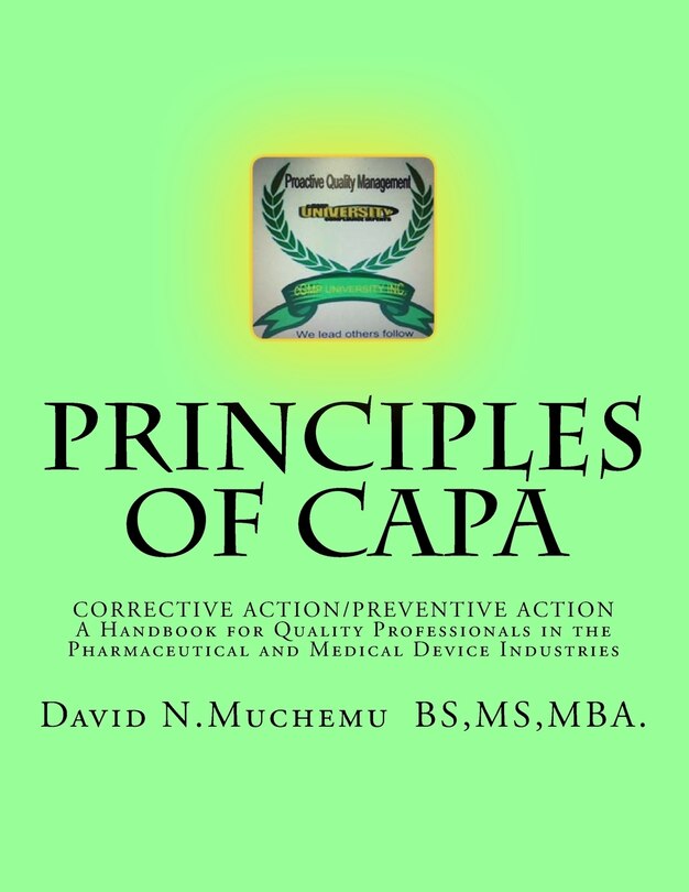 Front cover_Principles of Corrective Action and Preventive Action