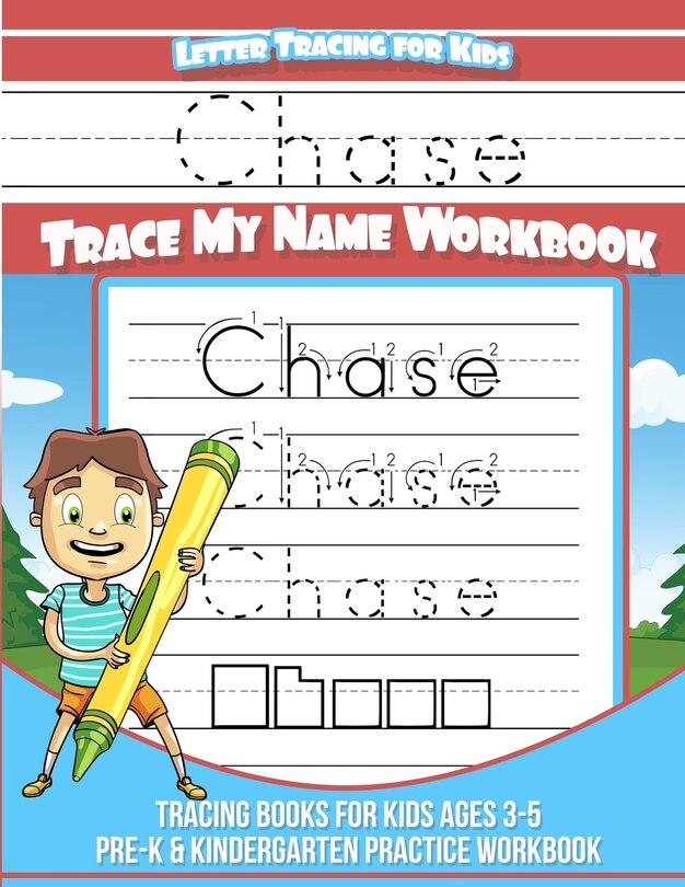 Front cover_Chase Letter Tracing for Kids Trace my Name Workbook